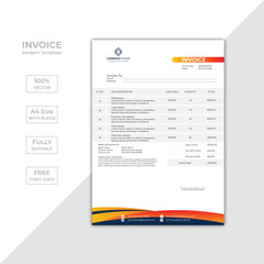 Modern corporate business invoice template design