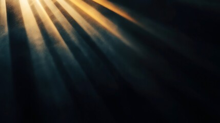 Abstract background with warm sun rays filtering through a dark atmosphere creating a dramatic and calming effect.
