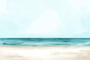 Obraz premium Serene Watercolor Landscape of a Peaceful Meadow