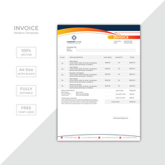 Modern corporate business invoice template design