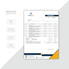 Modern corporate business invoice template design