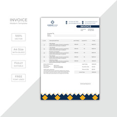 Modern corporate business invoice template design