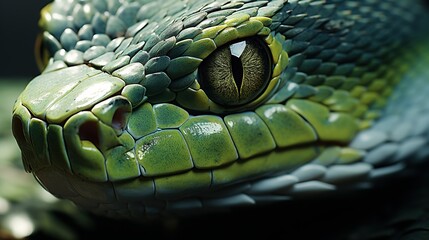 Fototapeta premium Close-up of a Green Snake's Eye