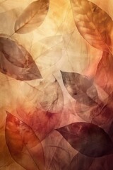Soft Focus Autumn Abstract with Delicate Layers of Amber, Ochre, and Deep Red Leaves