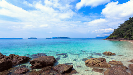 Beautiful sea ocean landscape in summer season, Asian islands, Koh Chang, Thailand, outdoor nature background