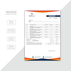 Modern corporate business invoice template design