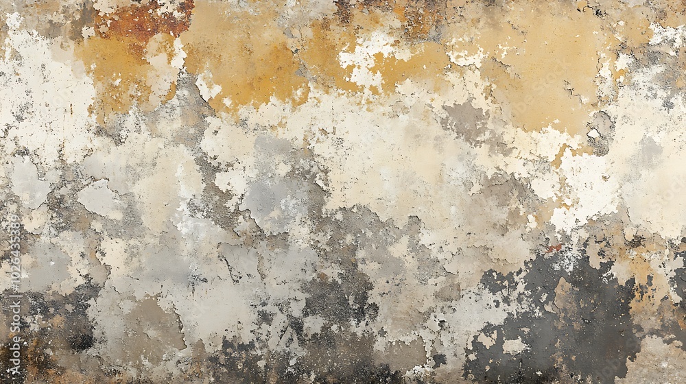 Aufkleber A textured surface featuring a mix of gray, cream, and rust tones, creating an abstract, weathered appearance.