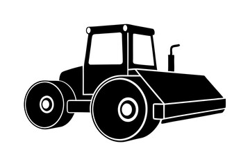 Road construction Road Roller silhouette | vector silhouette illustration on white background