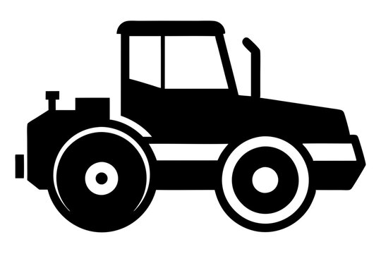 recommend clip art: Road construction Road Roller silhouette | vector silhouette illustration on white background