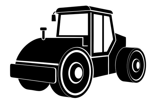 recommend clip art: Road construction Road Roller silhouette | vector silhouette illustration on white background
