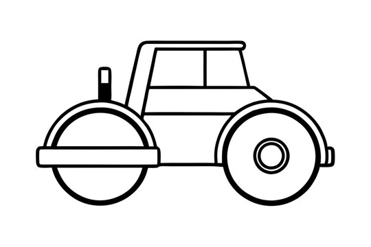 recommend clip art: Road construction Road Roller silhouette | vector silhouette illustration on white background