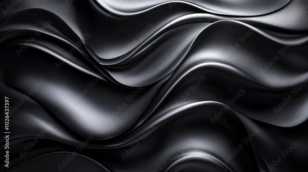 Poster a black and white image of a wave with a black background