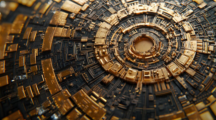 Fototapeta premium Mandala of Circuitry Patterns