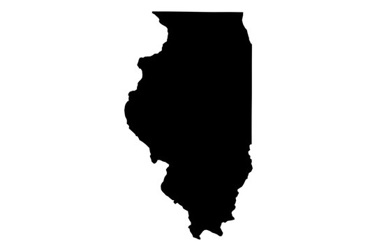 Illinois state map SVG in black fill with transparent background. Scalable IL vector outline for web, print, and craft projects.