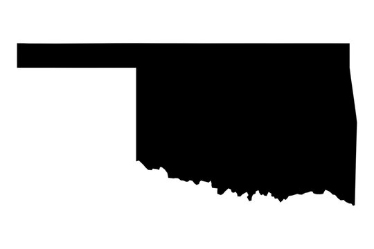 Oklahoma State Silhouette - Black SVG Map of Oklahoma Shape for Graphic Design and Art Projects