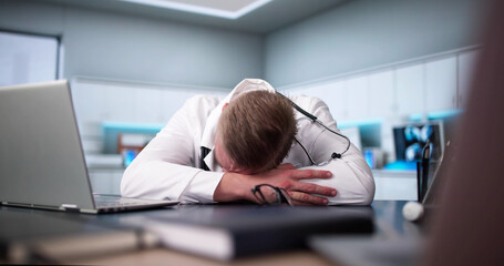 Bored Medical Doctor Man Sleeping