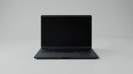 Fototapeta premium A sleek laptop computer rests on a crisp white desk, ready for productivity and inspiration to flow. Mockup for design. Isolated.