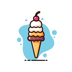 Ice cream vector icon. Ice cream icon. Ice cream vector icon