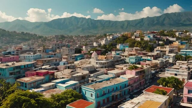 City of Cap Haitien Haiti, sunny day panorama

