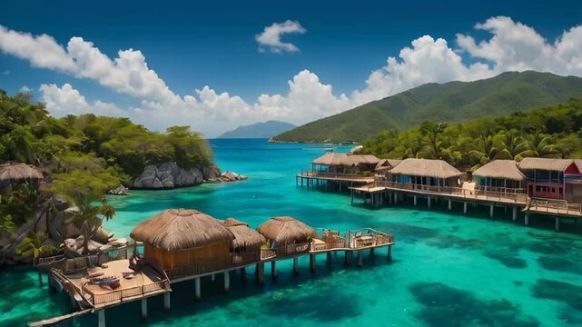 Labadee Island Haiti sunny day panorama