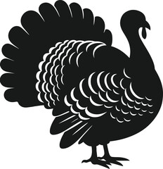 Thanksgiving Turkey Silhouette Vector Illustration 
