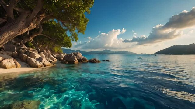 Labadee Island Haiti sunny day panorama
