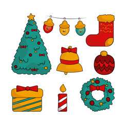 Christmas icon set. 
