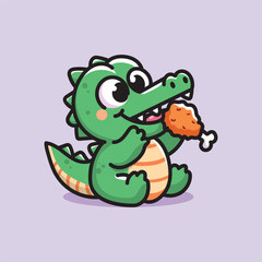 Cute crocodile cartoon vector illustration. Cute crocodile mascot.