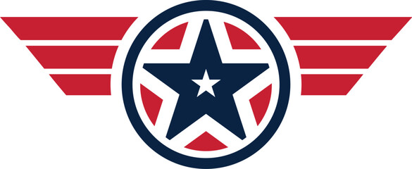 Obraz premium USA star logo. Abstract American flag icon. United States of America patriot emblem. 4th of July Independence Day symbol.