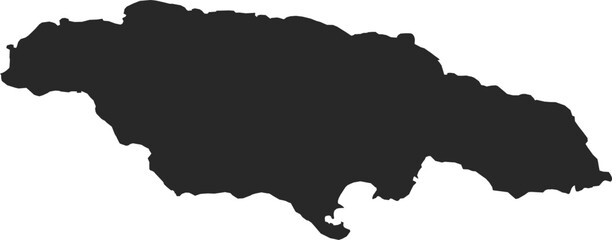 Map of Jamaica with Flag. Hand Painted with Brush. Vector Illustration.