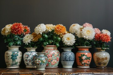 Chrysanthemums in a classic vase