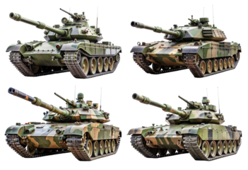 Set of military battle tank png