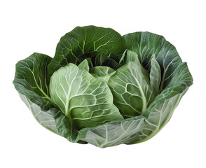 Fototapeta premium Green Cabbage isolated on a transparent background