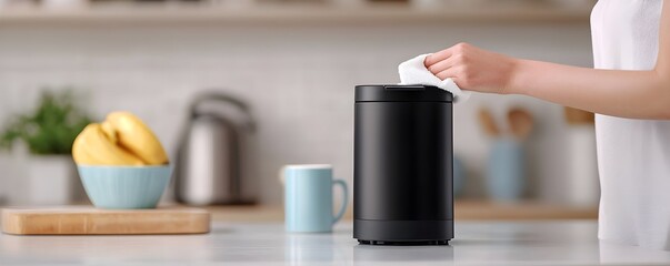 Meticulous Cleaner Hand Wiping Coffee Machine - Ensuring Spotless Kitchen Hygiene and Care for a Pristine Coffee Experience