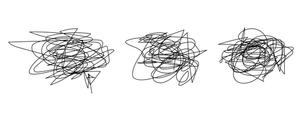 Grungy scribble. Abstract scribble line, scrawls, irregular lines. Vector illustration