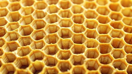 Close-up of honeycomb structure with hexagonal cells