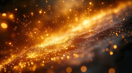 Obraz premium Golden Light Rays Explosion on Black Background