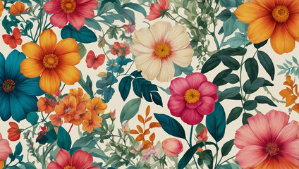 Colorful flower themed background image