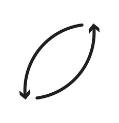 Two arrows go round. Modern circle form icon on isolated background. Currency exchange, transfer, recycle symbol, renew energy, web reload, change concept, refresh process. Double Arrow icon. Eps 10.