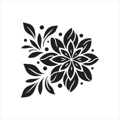 Elegant Blooms: Flower Silhouette Art