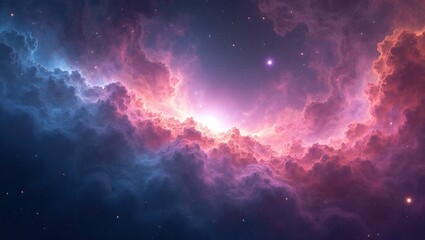 Fototapeta premium Vibrant nebulae and stars in a cosmic galaxy