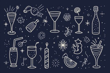 A collection of various drinks and beverages