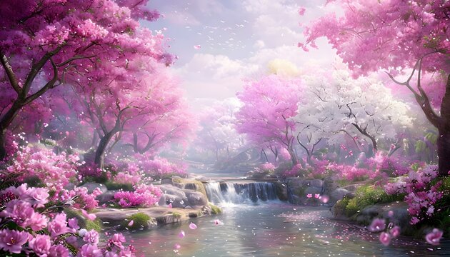 japanese garden in spring
garden with waterfall