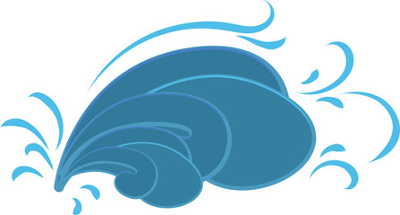 Cartoon Ocean Wave Splash illustration