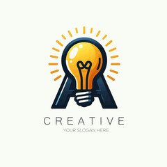 A logo design with light bulb 