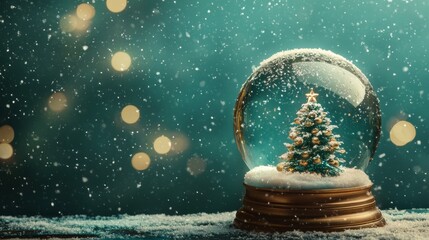 A snow globe with Christmas decorations inside