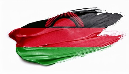 絵の具とマラウイの国旗(Paint of the Malawi flag.)
