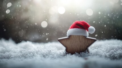 The Star Wearing Santa Hat