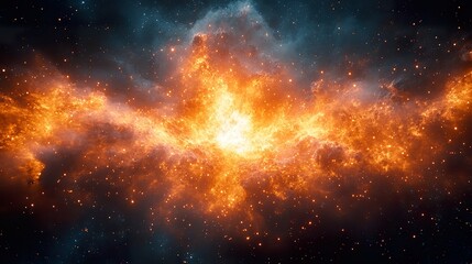 Abstract Supernova Explosion on Black Background