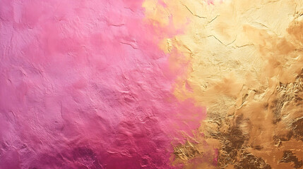 A gradient pink and gold foil background with a shiny finish